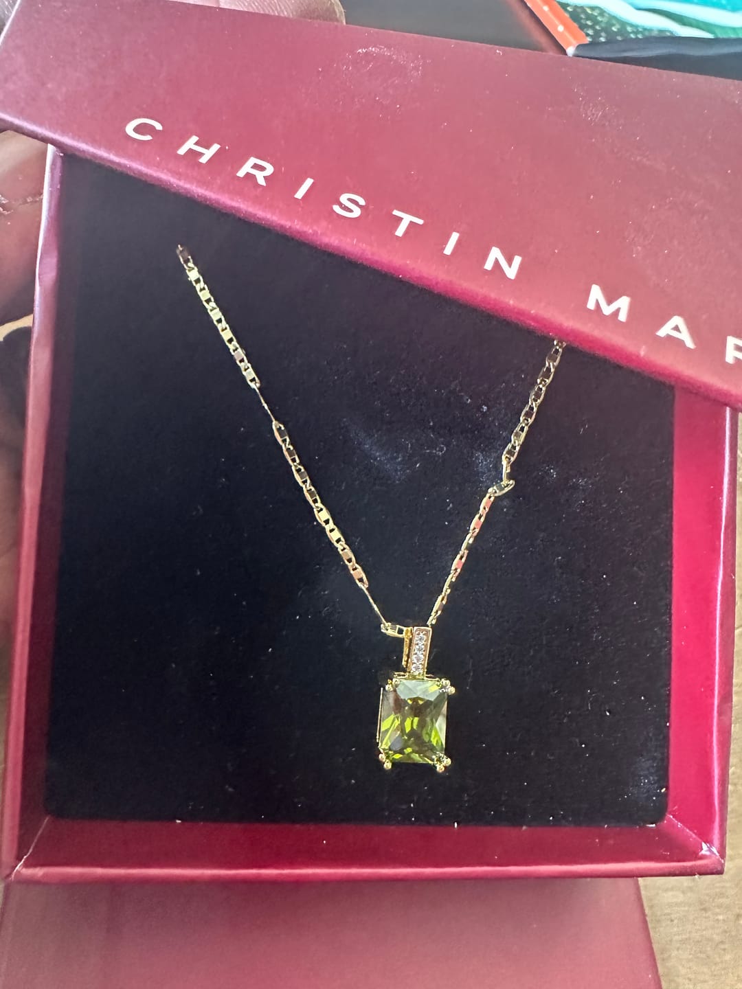Customer photo review of Single Gem Necklace Gold