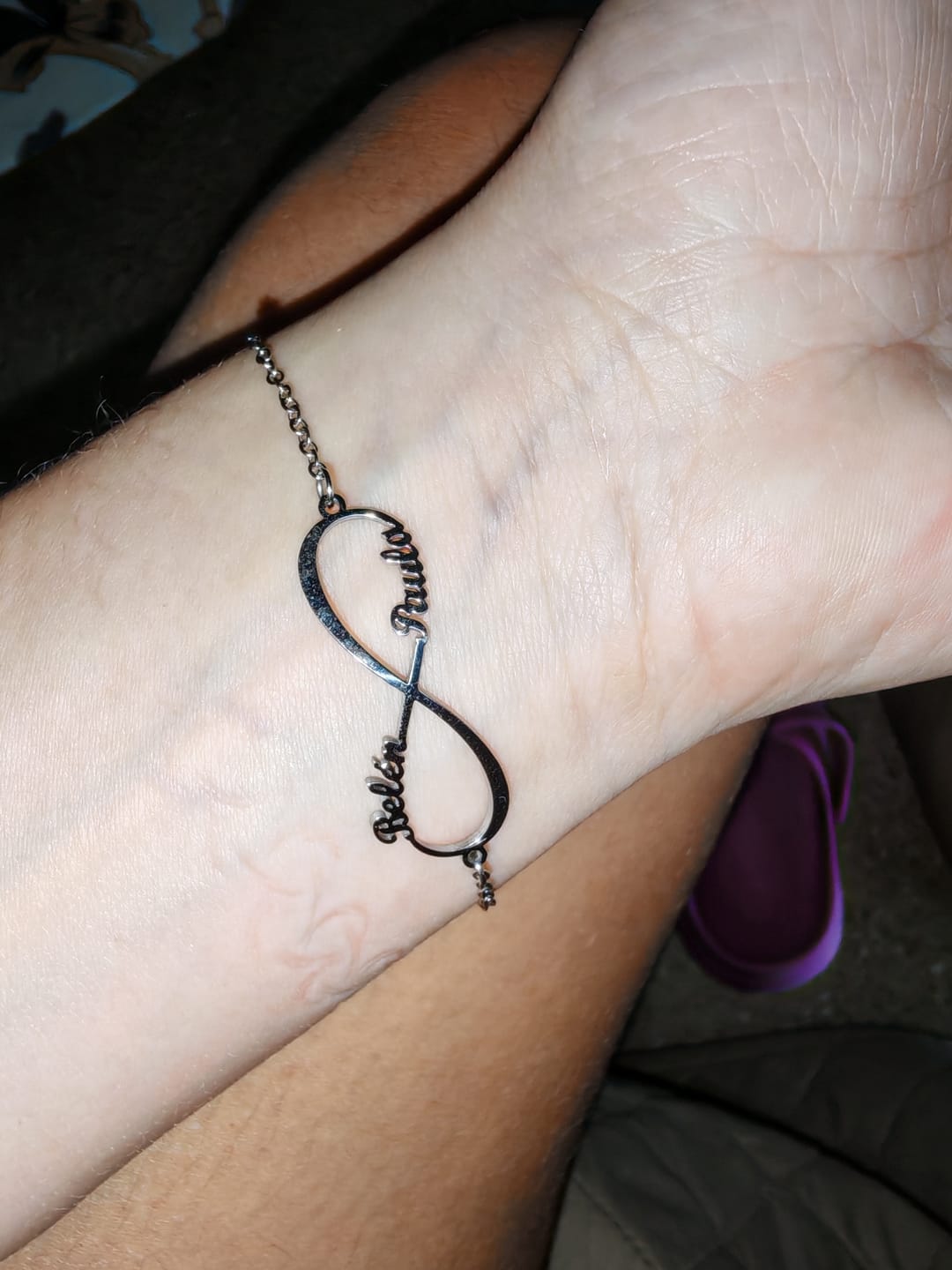 Customer photo review of Pulsera Infinito - Personalizado