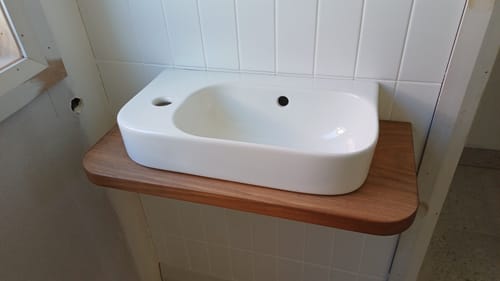 Customer photo review of Curved Floating Shelf