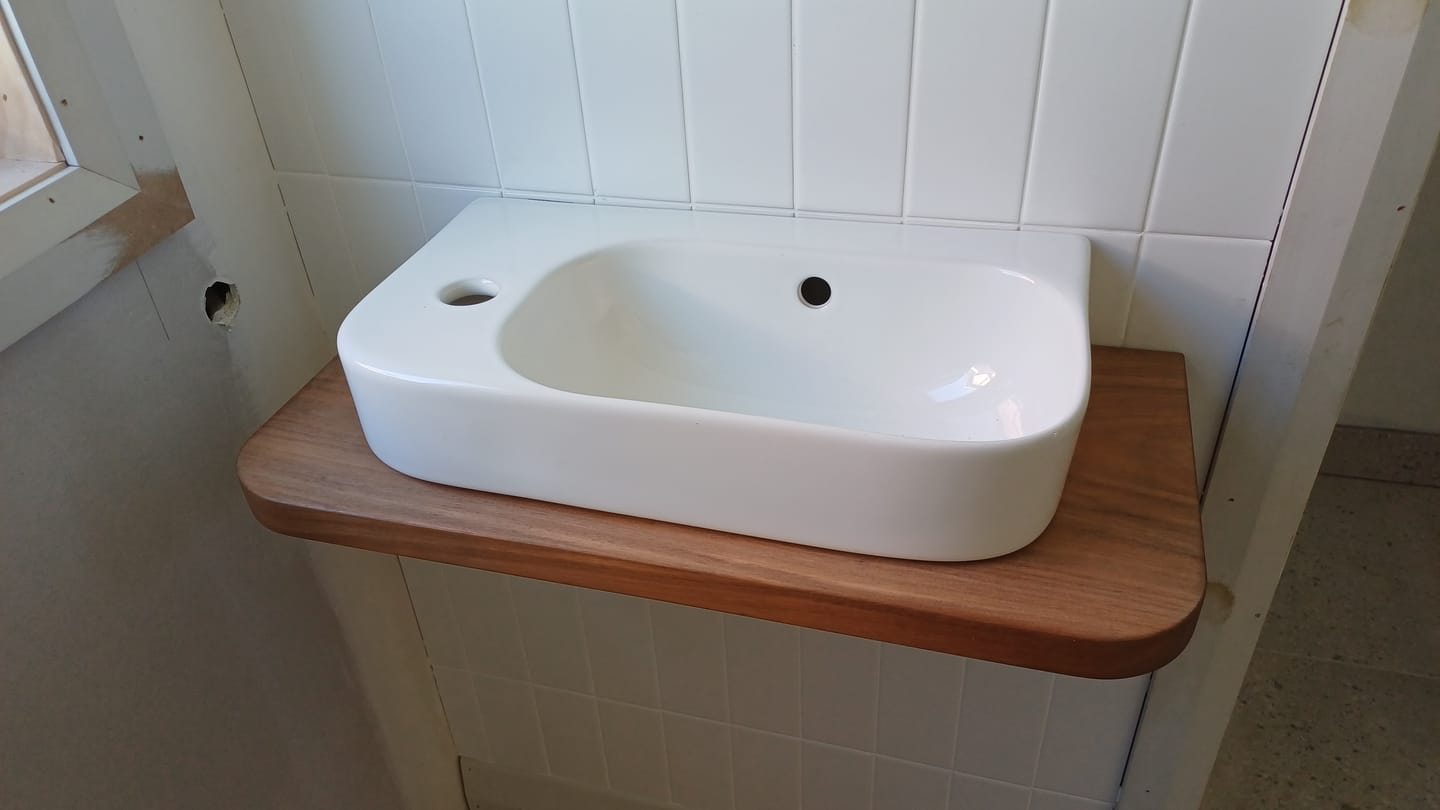 Customer photo review of Curved Floating Shelf