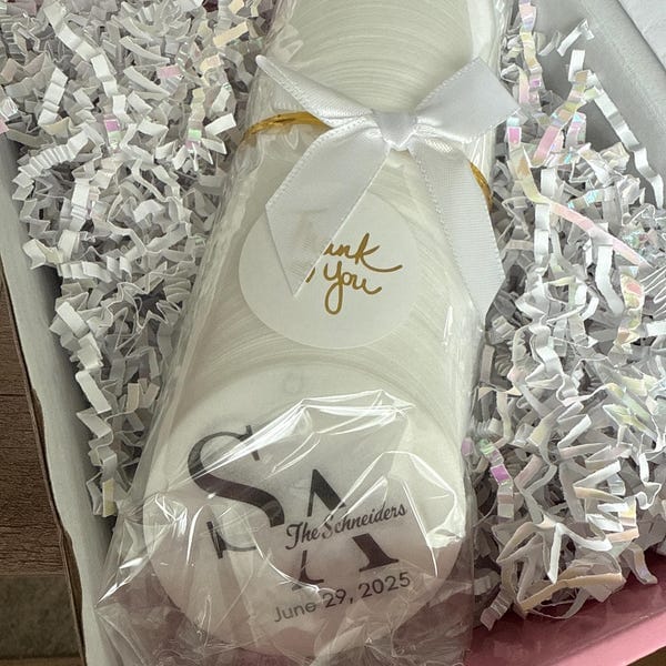Customer photo review of 50-1000 Personalized Edible Drink Toppers: Monogram Cocktail Garnishes