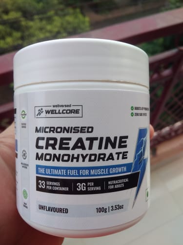 Customer photo review of Wellcore - Micronised Creatine Monohydrate (100g, 33 Servings)