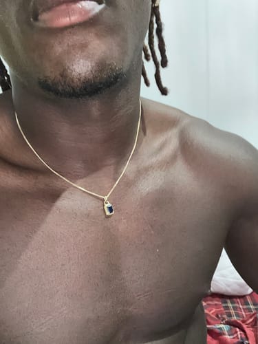 Customer photo review of Solitaire Necklace - Gold Sapphire