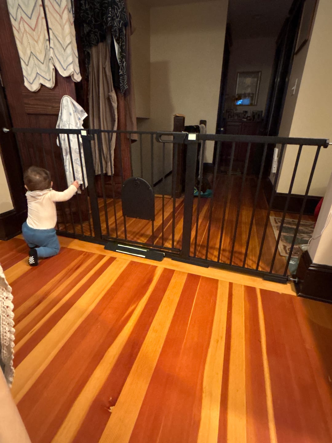 Customer photo review of FairyBaby Premium Quality Baby Gate with Cat Door