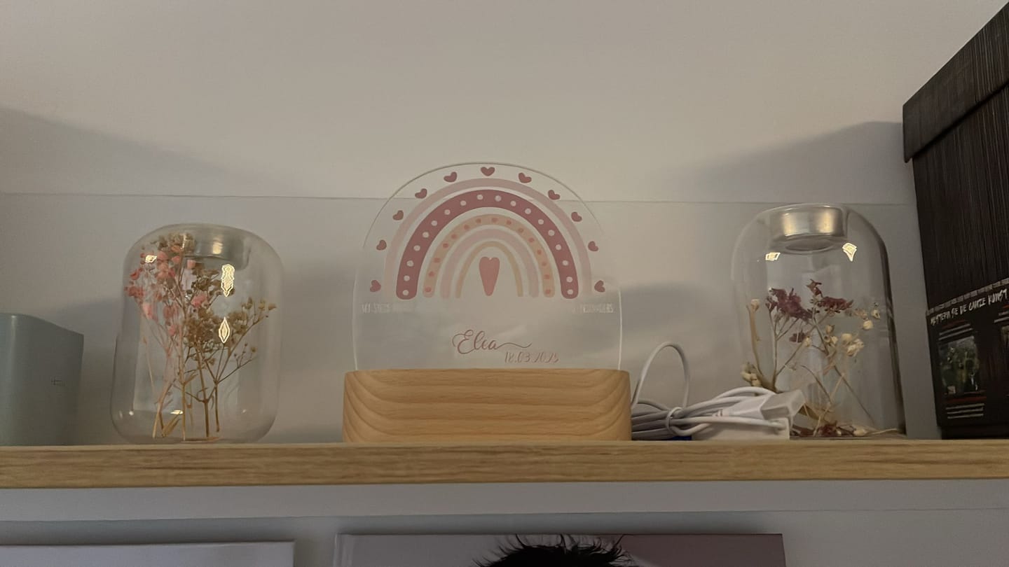 Customer photo review of Nachtlicht Kinder personalisiert - Kinder Regenbogen