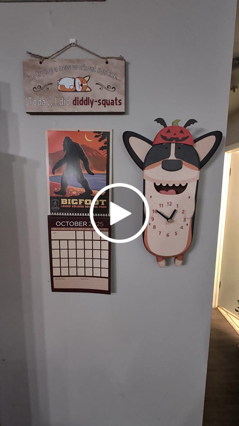 Customer video review of Butters the Corgi Pendulum Clock