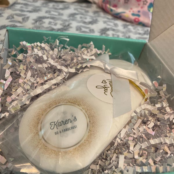 Customer photo review of 50-1000 Personalized Edible Drink Toppers: Monogram Cocktail Garnishes