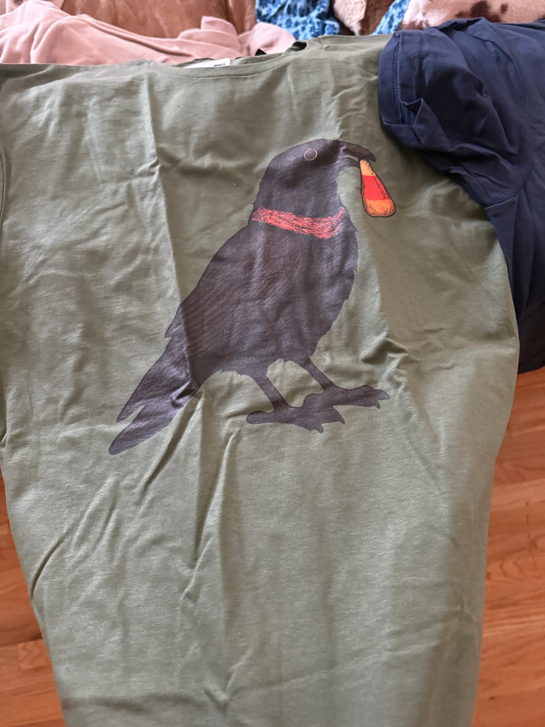 Customer photo review of Black Raven Candy Corn Softstyle Tee