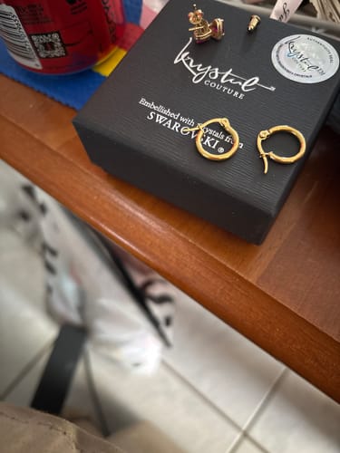 Customer photo review of Encrusted Hoop Earrings Embellished With SWAROVSKI® Crystals
