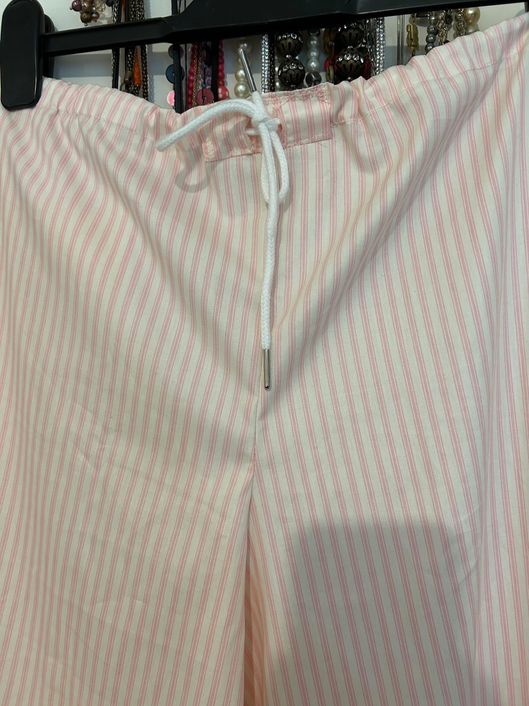 Customer photo review of Ticking Stripes Rose & Hubble Cotton Poplin Fabric