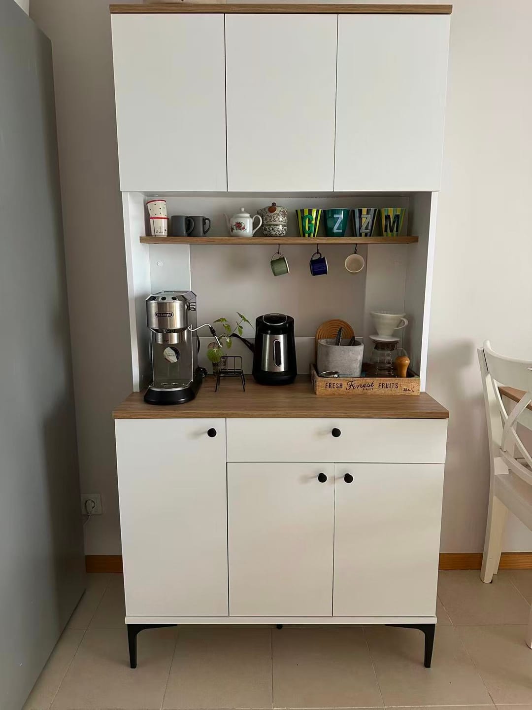 Customer photo review of Rani JE196 Çok Amaçlı Dolap 6 Kapaklı 1 Çekmeceli Kiler Mutfak Dolabı Sepet Ceviz - Beyaz