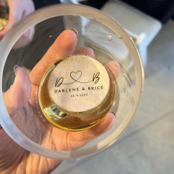 Customer photo review of 50-1000 Personalized Edible Drink Toppers: Monogram Cocktail Garnishes
