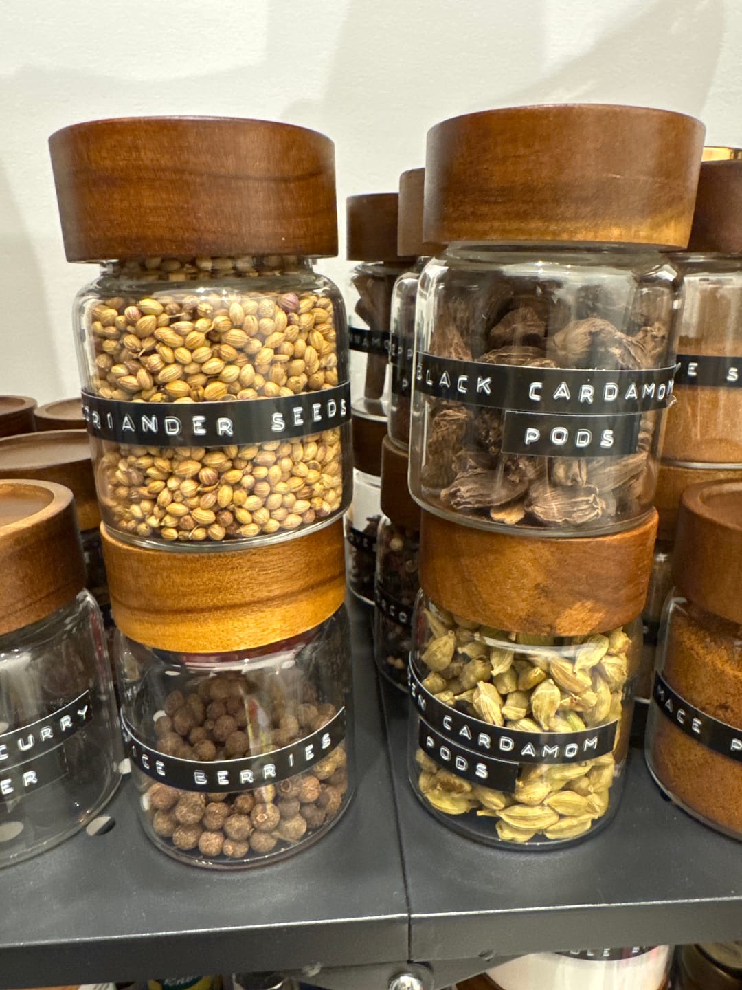 Customer photo review of Acacia Wood Glass Spice Jar 180 ML