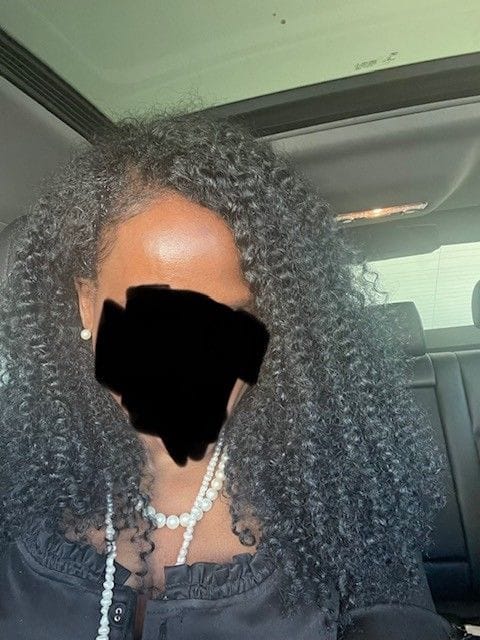 Customer photo review of Kayla 3C Burmese Loose Kinky Curly -  InVisiRoot® Clip-ins (AKA TrueRoot™ Clip-ins)