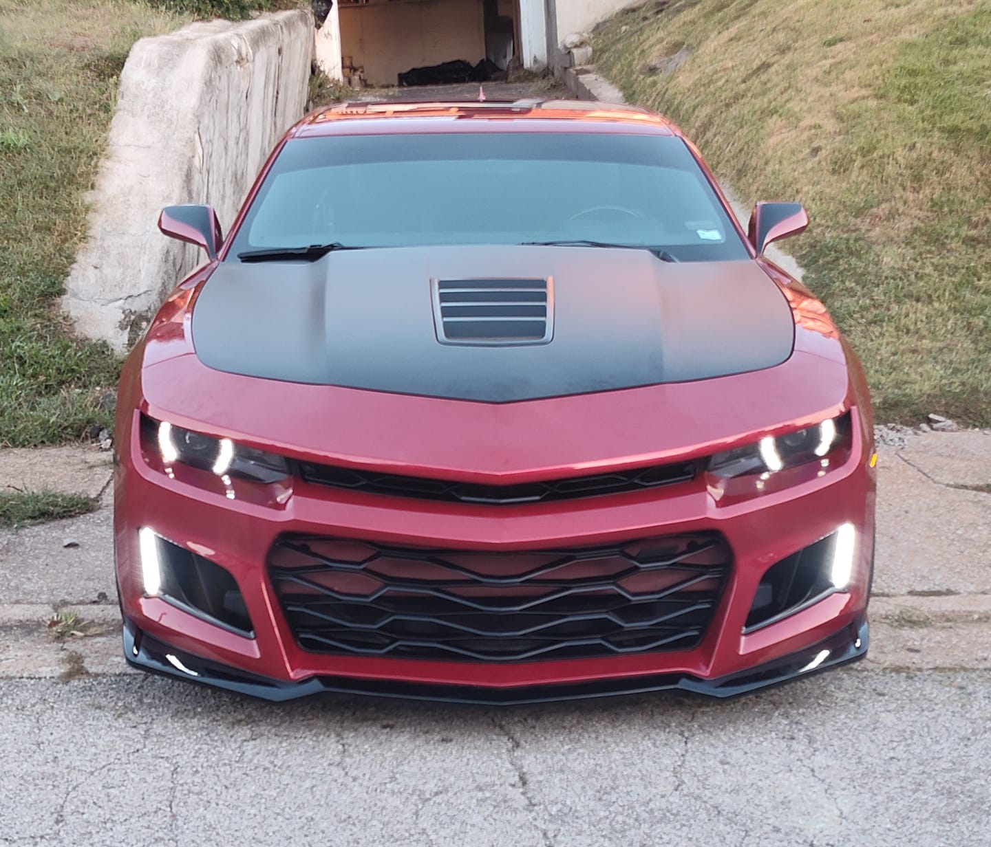 Customer photo review of 2010-2015 Chevy Camaro ZL1 Front Bumper Conversion 7pcs Full Kit Flat BLK Body Kit