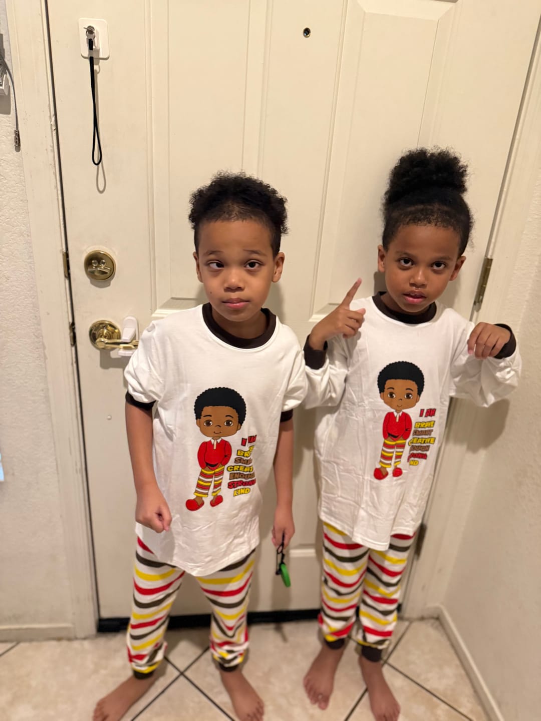 Customer photo review of I AM Affirmations Boys White Pajamas SIZE Toddler 2T - 14