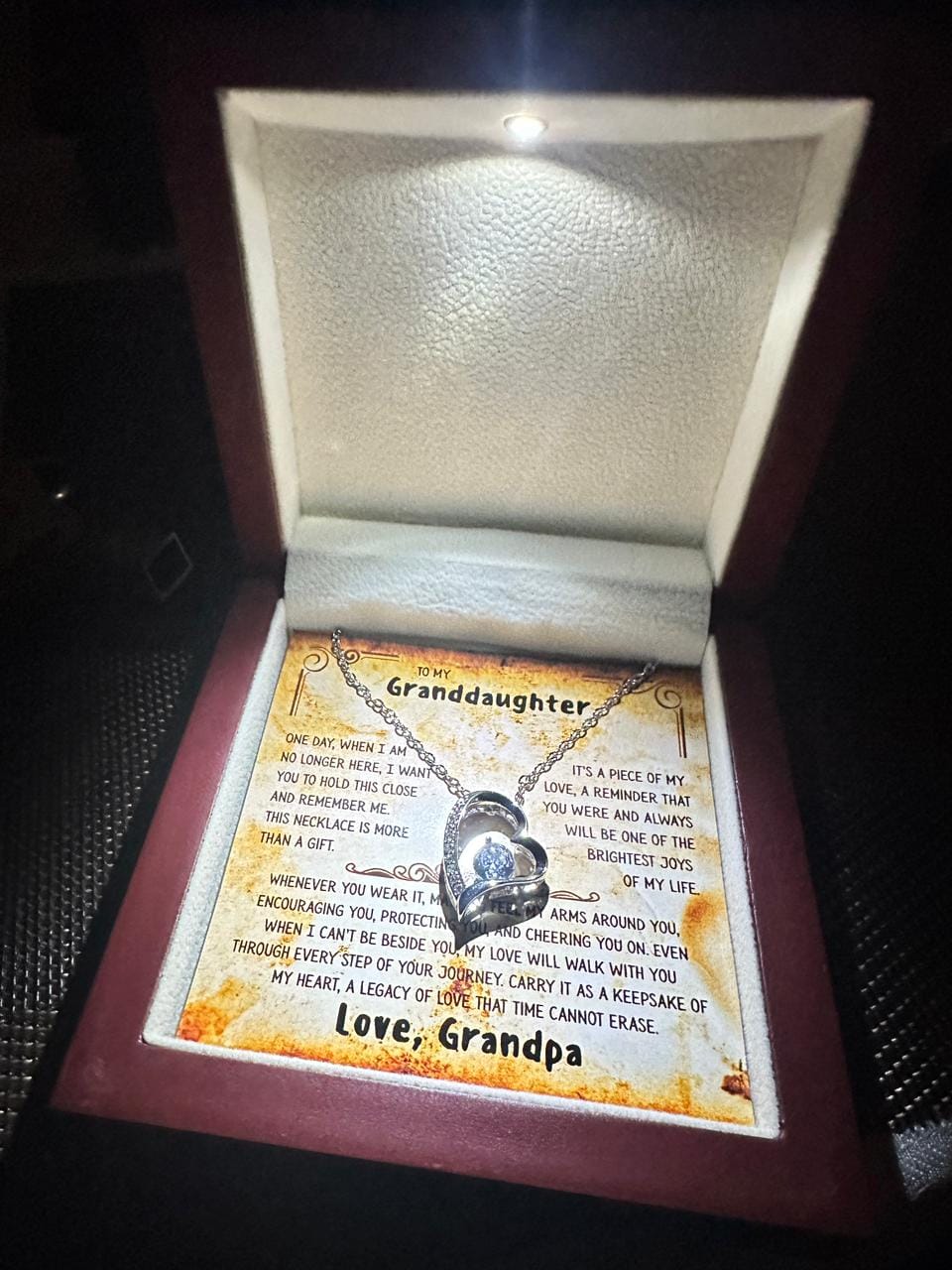 Customer photo review of Grandpa's Legacy Necklace for Granddaughter