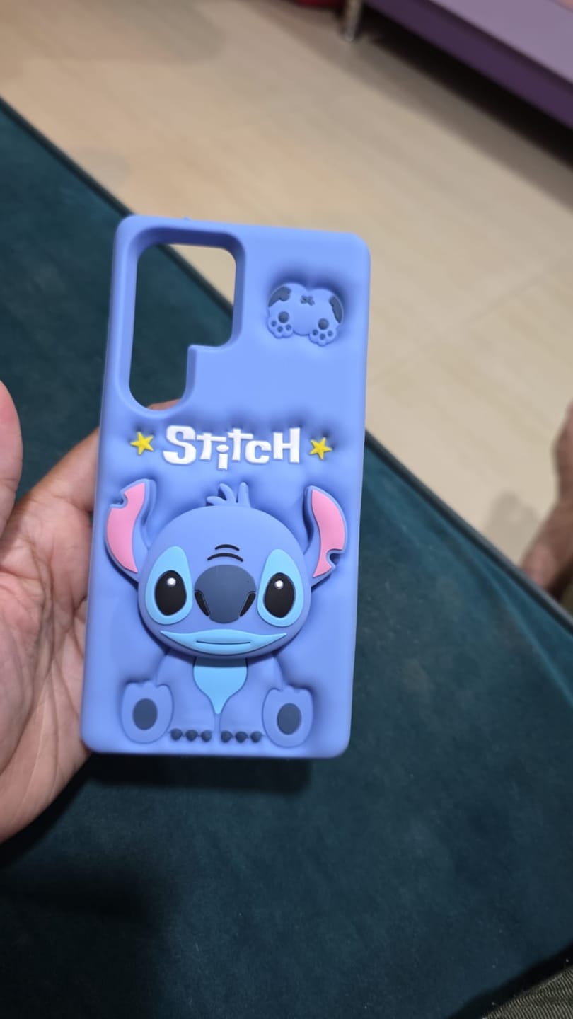 Customer photo review of 3D Stitch iPhone Samsung Attached Phone Holder Stand Rubber Silicone Case
