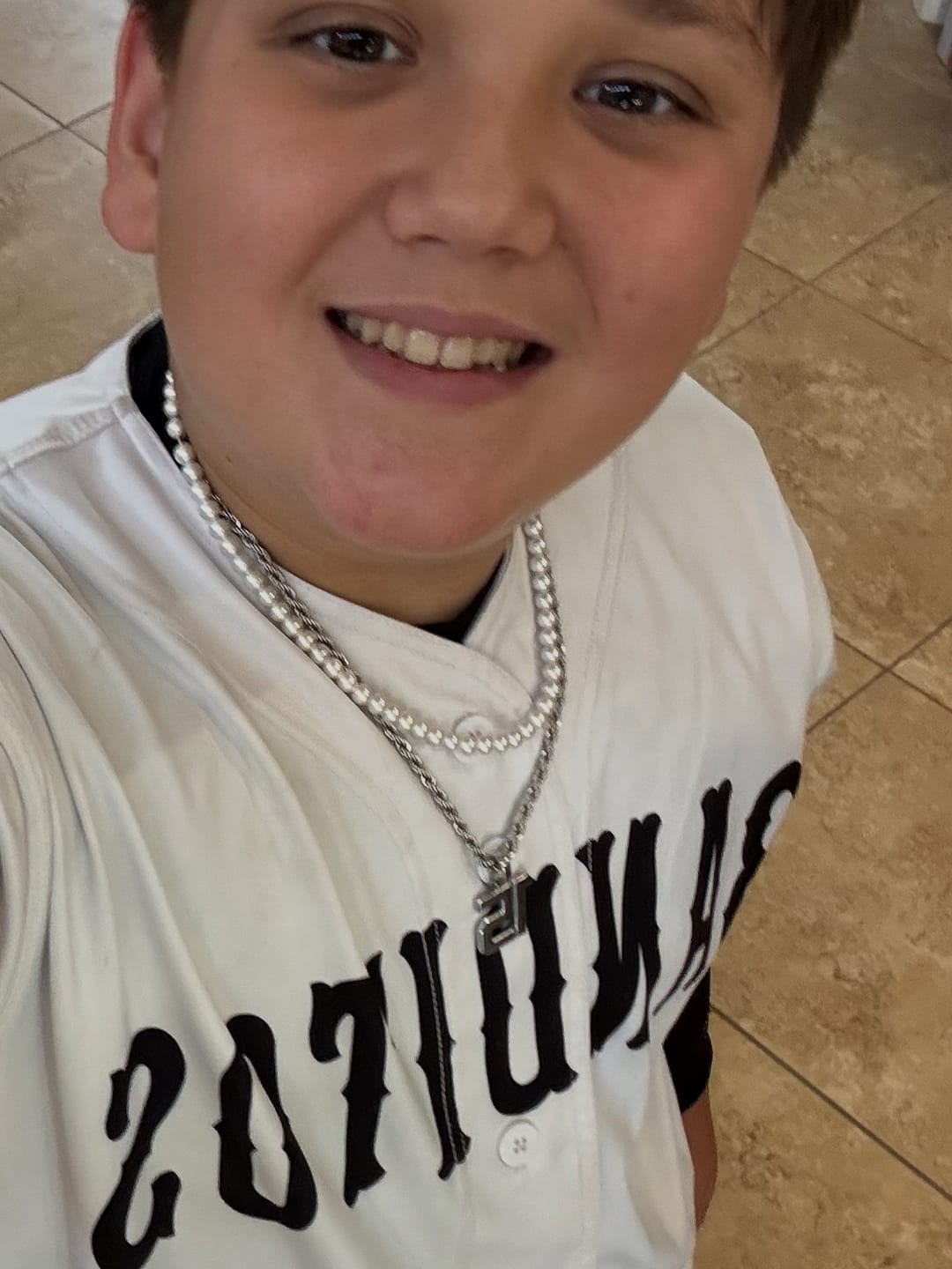 Customer photo review of Signature Jersey Number Pendant in Silver