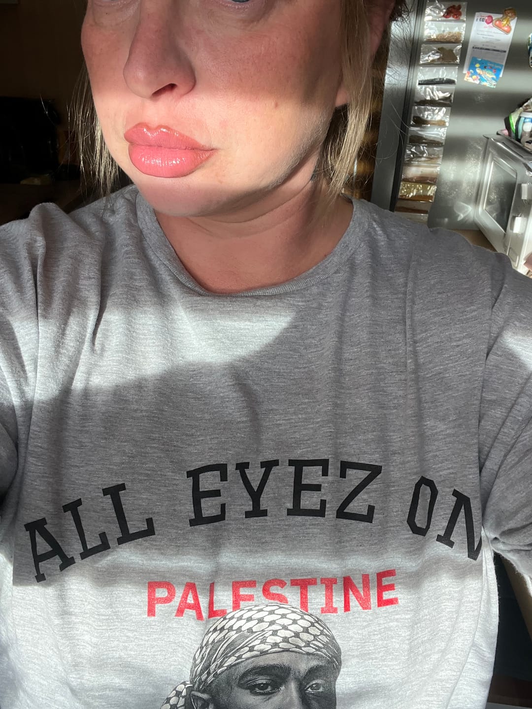 Customer photo review of All Eyez on Palestine - T-Shirt (Unisex)
