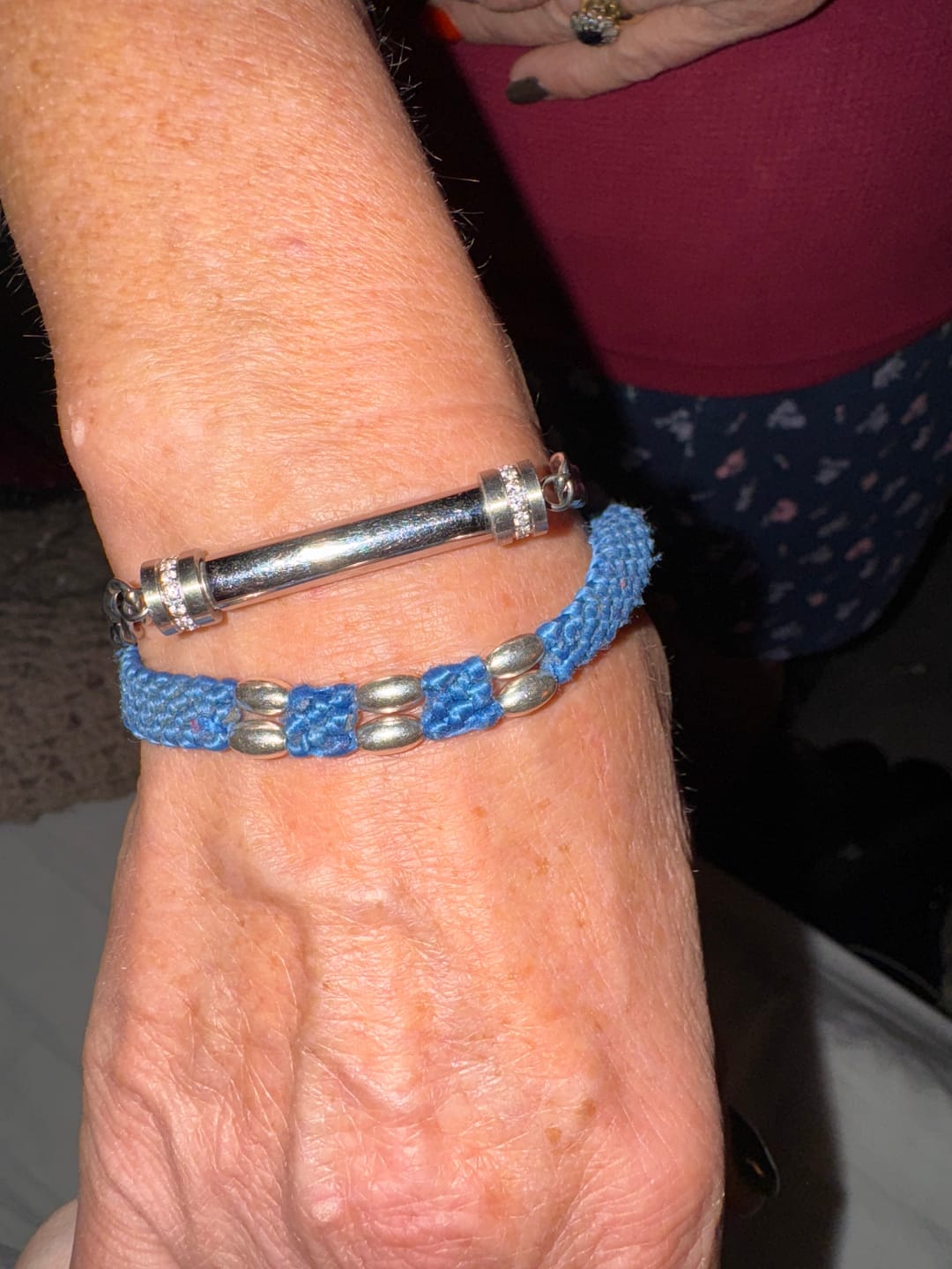 Customer photo review of Cremation Urn Bracelet with Zircon Memorial Jewelry-A026