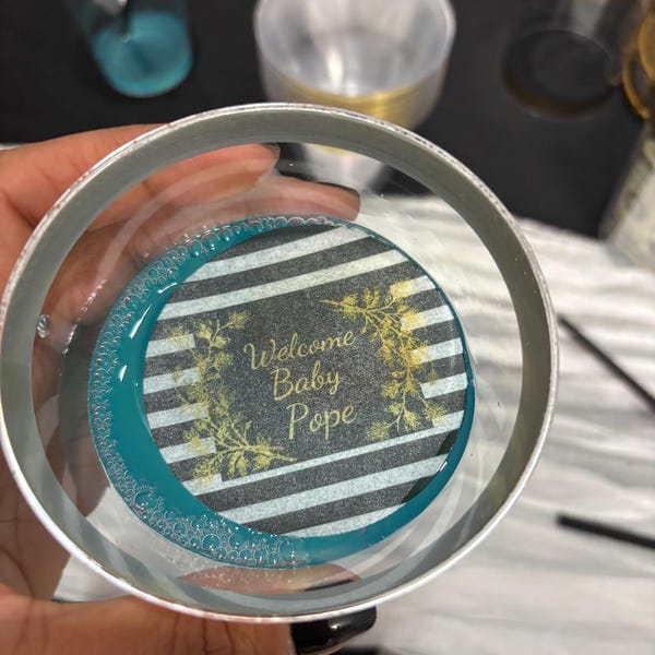 Customer photo review of 50-1000 Personalized Edible Drink Toppers: Monogram Cocktail Garnishes