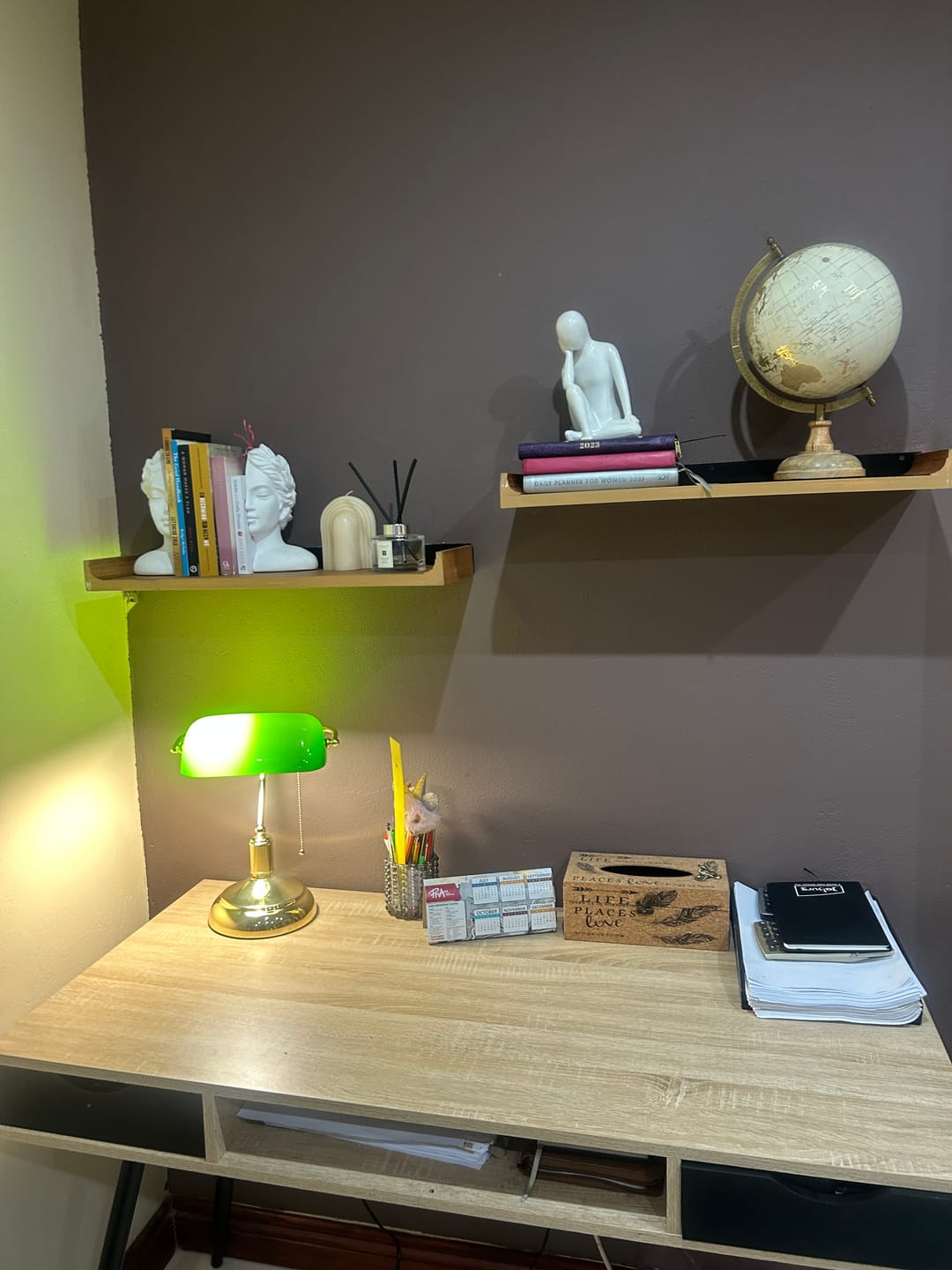 Customer photo review of Bankers Metal and Glass Table Lamp Gold | Chrome