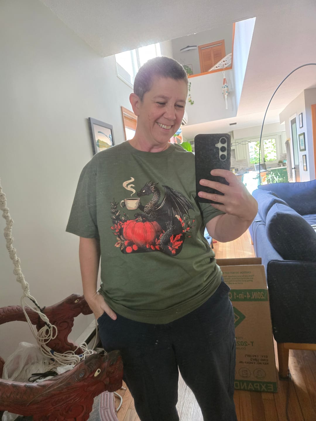 Customer photo review of Pumpkin Spice Dragon Softstyle Tee