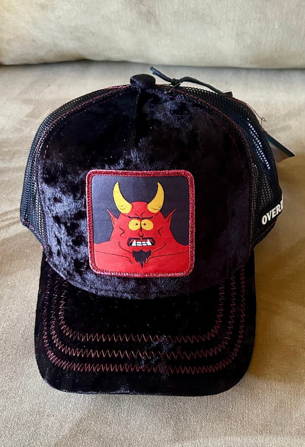 Customer photo review of OVERLORD X South Park: Satan Velvet Trucker Cap