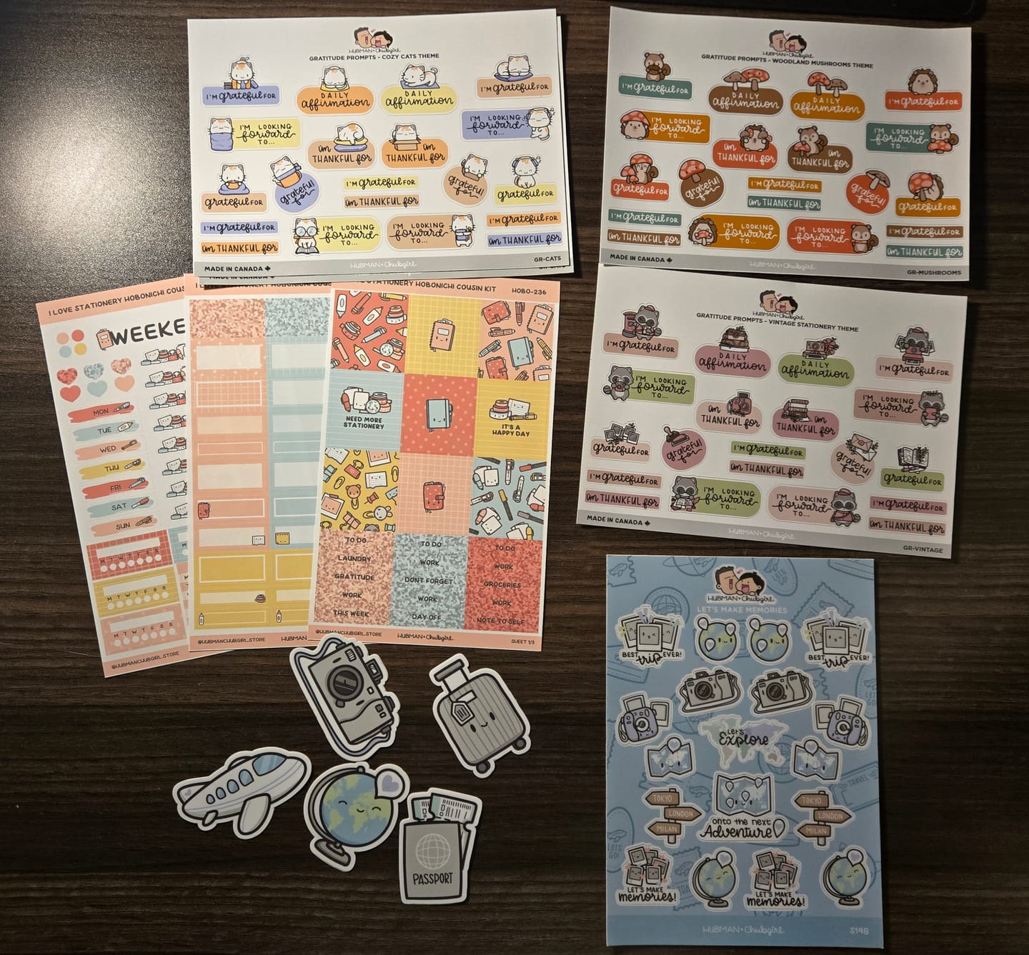 Customer photo review of Sticker Sheet - Gratitude Prompts Cozy Cat Theme