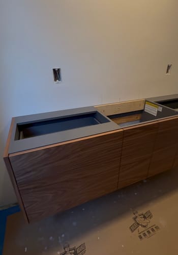 Customer photo review of Austin SLIM 72" Wall Mount American Black Walnut Bathroom Vanity