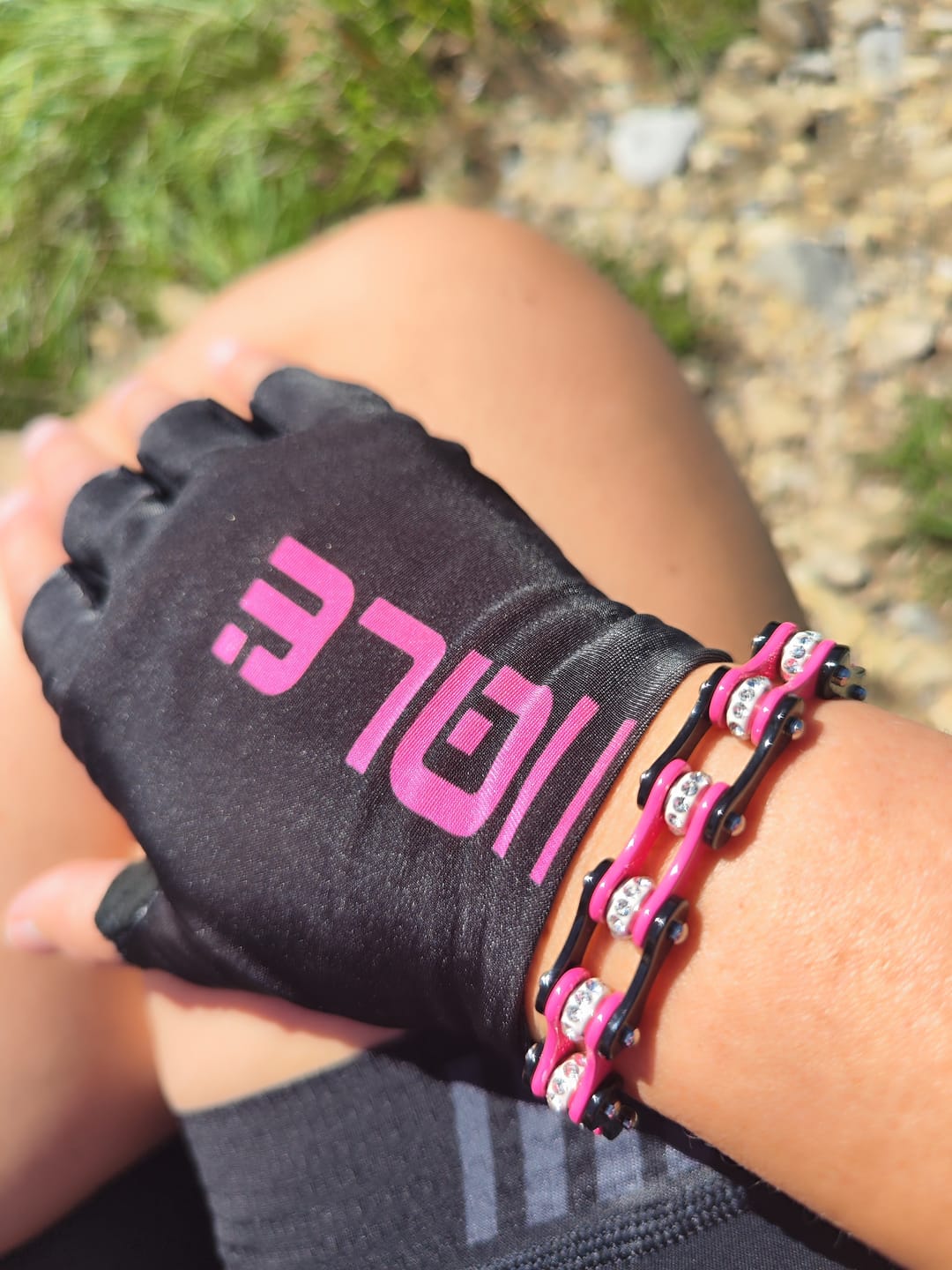 Customer photo review of Cycolinks Punk Pink Crystal Bracelet