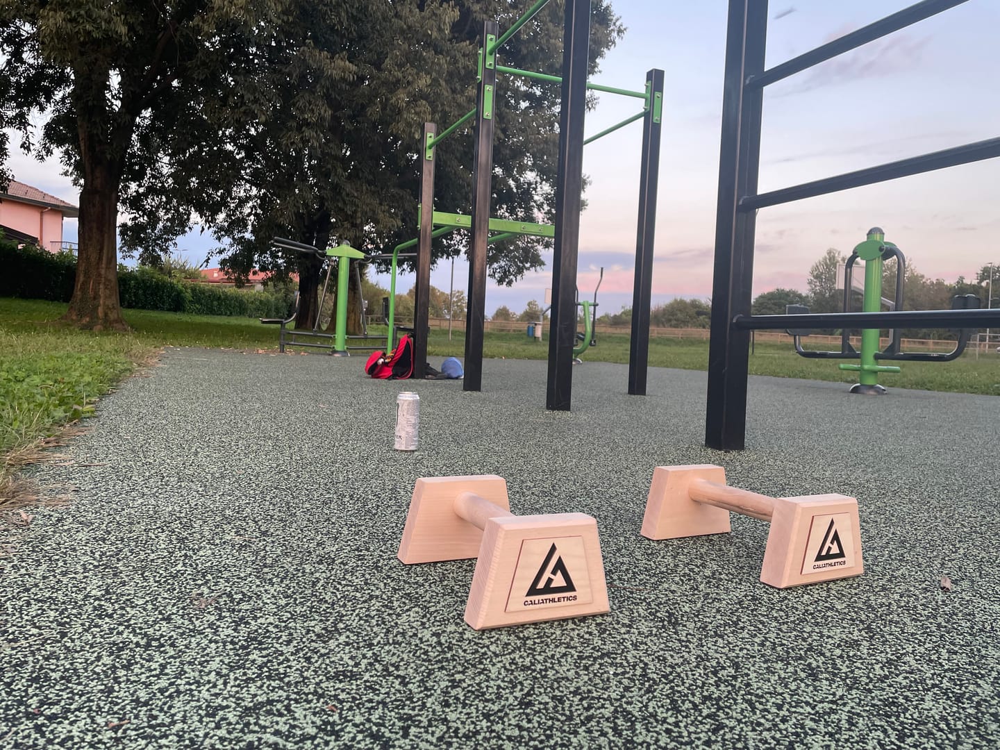 Customer photo review of Parallettes Medium + Liquid Chalk