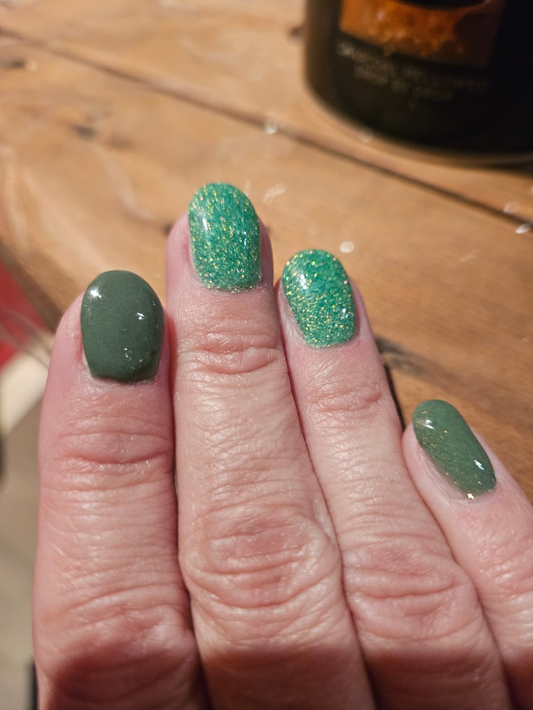 Customer photo review of Warm Olive Dipping Powder