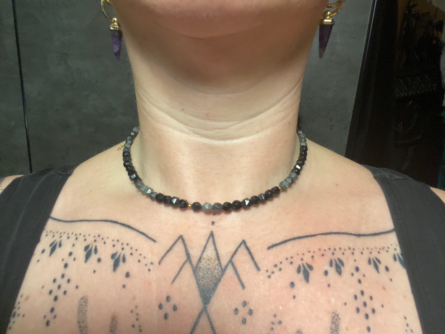Customer photo review of Obsidian Halskette - Schneeflocken Obsidian