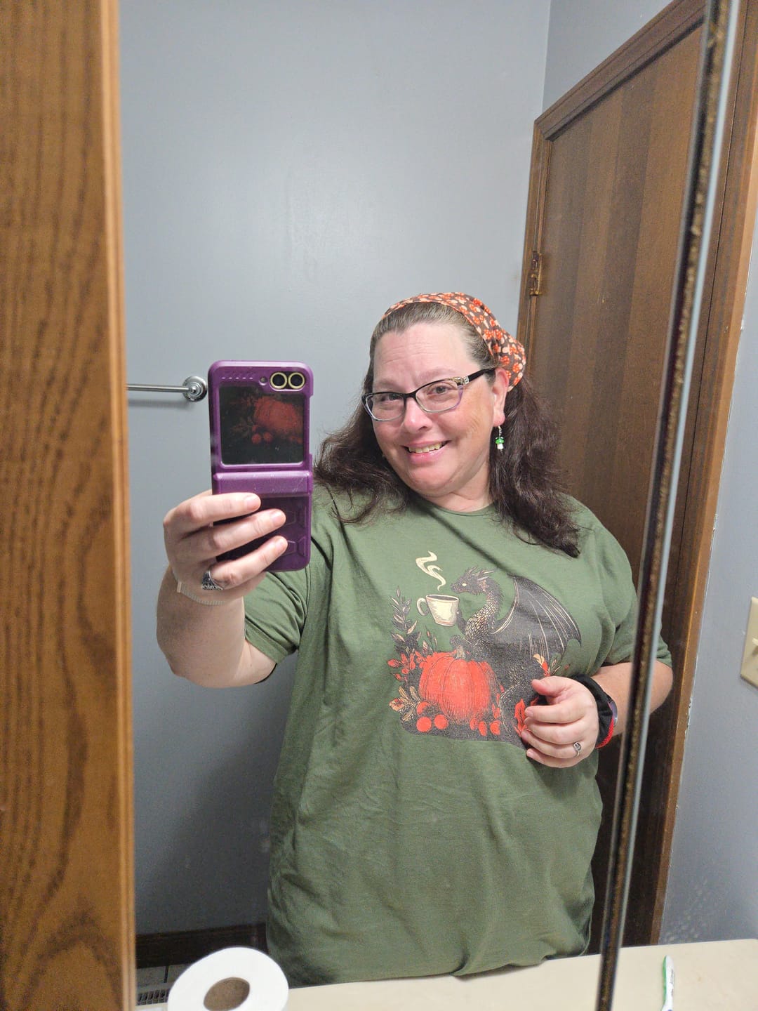 Customer photo review of Pumpkin Spice Dragon Softstyle Tee