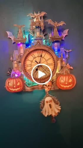 Customer video review of Halloween Castle-DIY Wooden Clock, 3D Puzzle Craft Kit