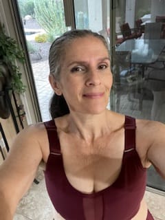 Customer photo review of Vivid "V" Mesh Sports Bra