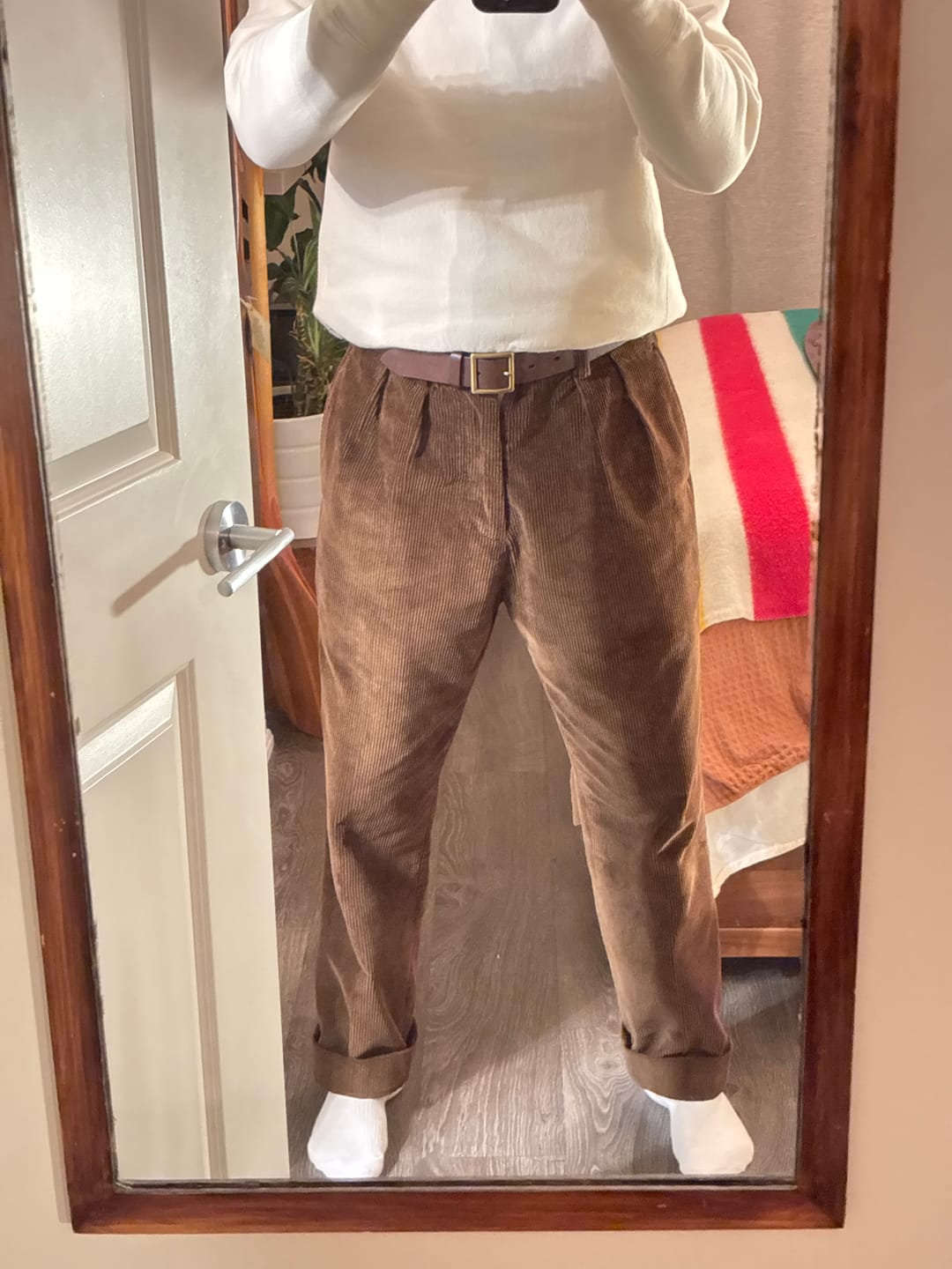 Customer photo review of 12.5 oz 8 Wale Corduroy Trousers - Black