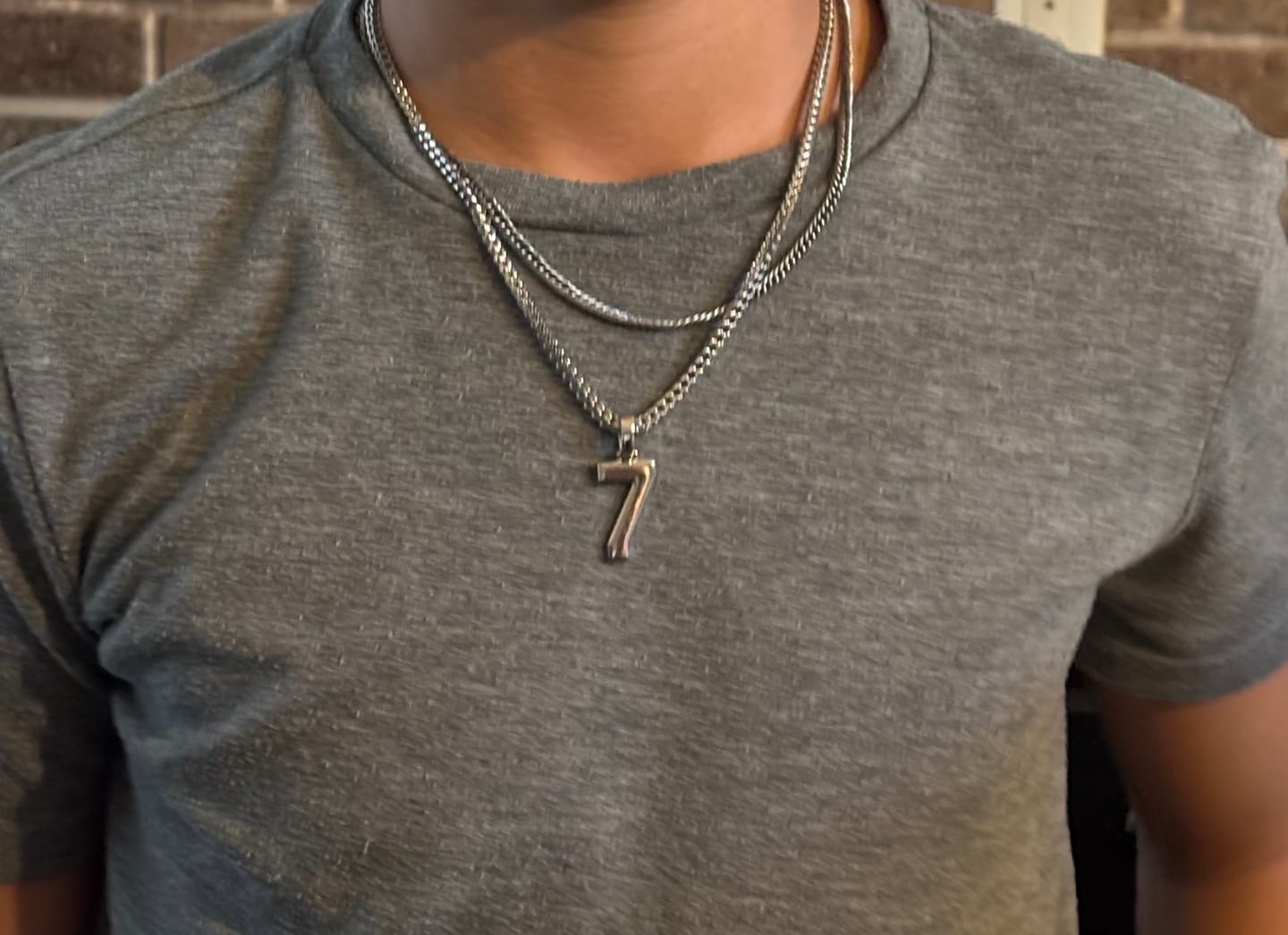 Customer photo review of Signature Jersey Number Pendant in Silver