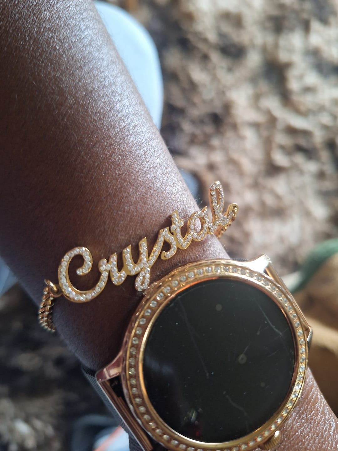 Customer photo review of Iced Name Bracelet