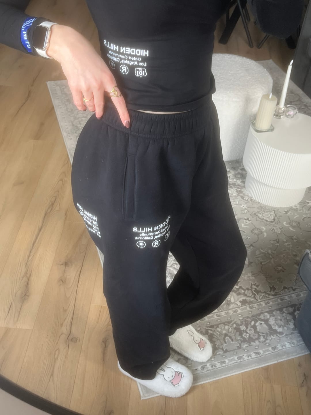 Avis client avec photo sur LABEL STRAIGHT LEG SWEATPANTS BLACK