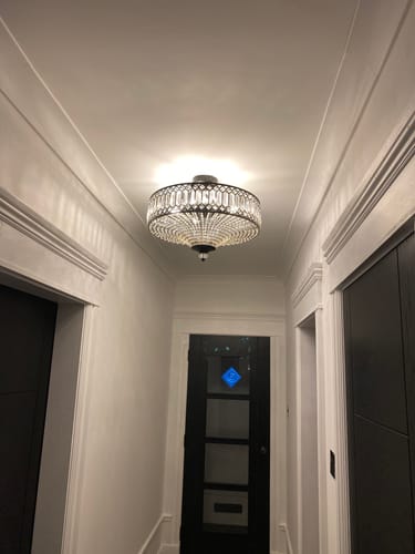 Customer photo review of Carved Crystal Drum Semi Flush Mount
