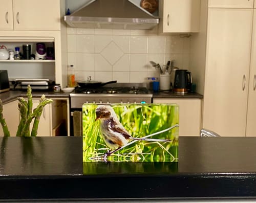 Customer photo review of 7.5 x 12.5 cm Free Standing Acrylic Photo Block