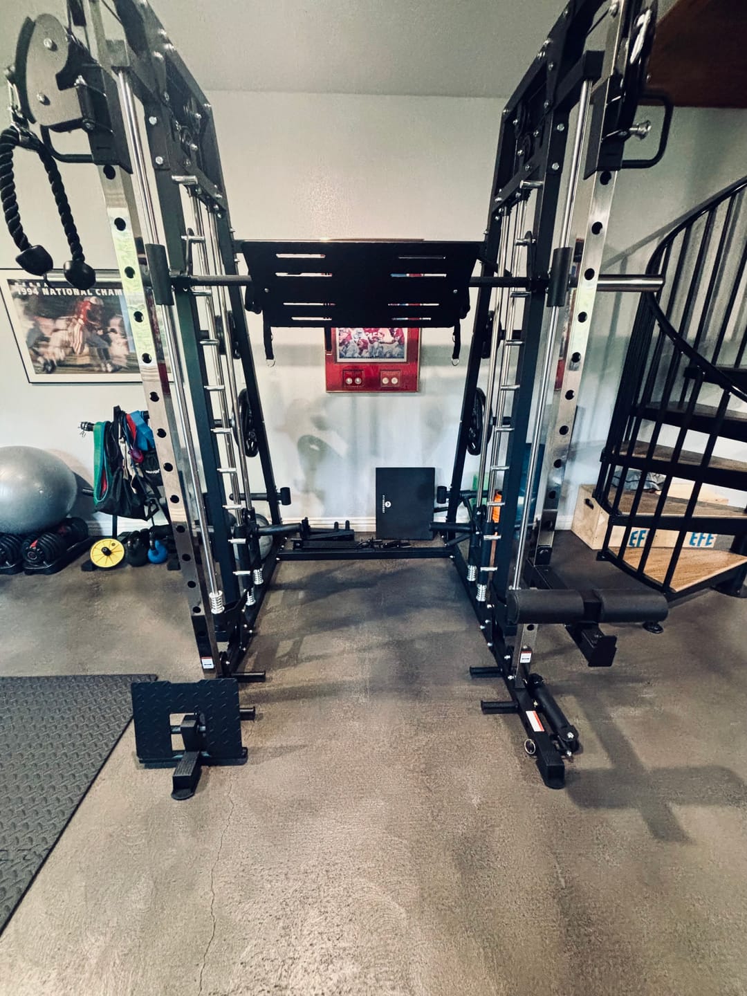 Customer photo review of EVOLPOW Leg Press and Safety Handles Attachment for Smith Machine