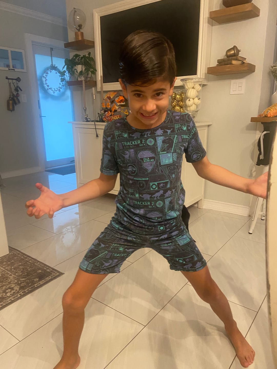 Customer photo review of Jurassic Park: Tracker Bamboo Kids Pajama Short Set