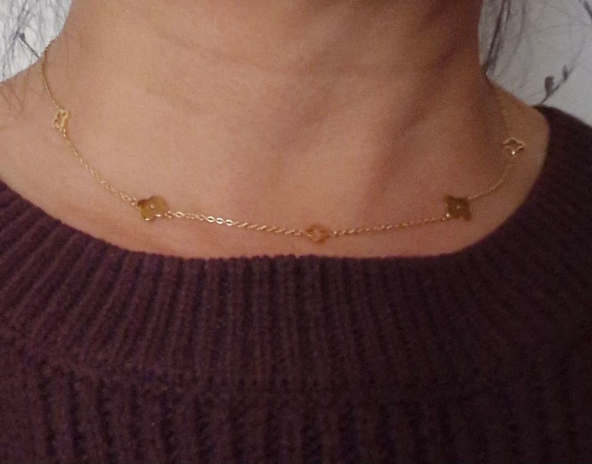 Customer photo review of Multi Clover Necklace
