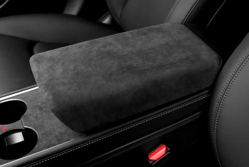 Customer photo review of Alcantara Armrest Protective Hard Cover For Tesla Model 3 2020-2023