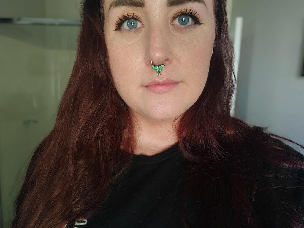 Customer photo review of Luna Moth Septum + Daith Ring