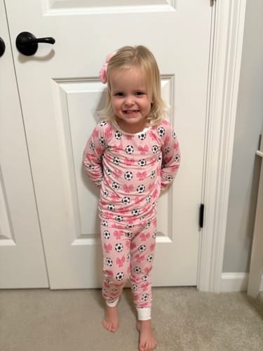 Customer photo review of Soccer Cutie Two-Piece Pajamas